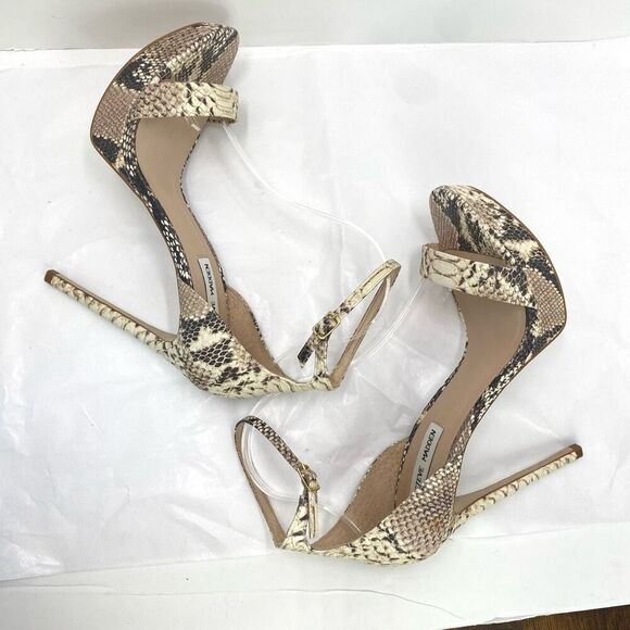 Steve Madden Starlet Open Toe Ankle Strap D-orsay Pump Women’s 10 Snakeskin Prin - Picture 7 of 12